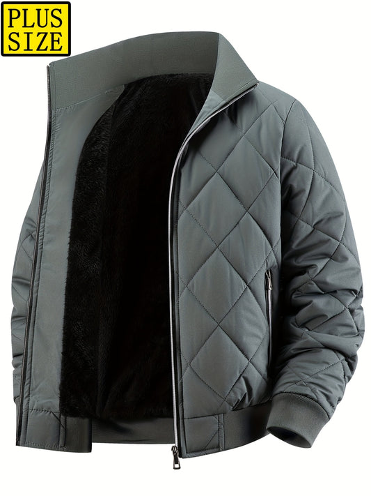 Manteau Hiver Homme Oversize 2XL-9XL – Veste Épaisse Zippée, Col Montant, Grandes Poches, Casual & Grand Taille