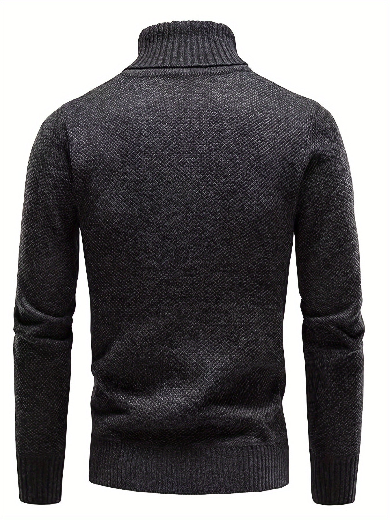 Men'S High-Neck Thickened Fleece Sweater for Autumn And Winter, Casual Pullover Knit Top.