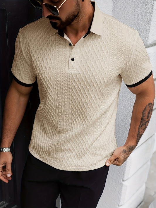 Men'S New Color-Blocked Polo Shirts Are Hot Sellers, Featuring Jacquard Design And Soft Fabric. These Breathable Polo Shirts Are Perfect for Outdoor Leisure And Business, Suitable for Vacations And Formal Occasions, Making Th