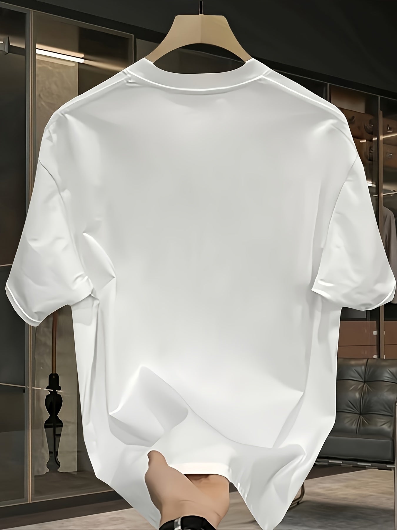 Heavy pure cotton trendy brand printed short-sleeved T-shirt Men's summer new casual large-size loose versatile top