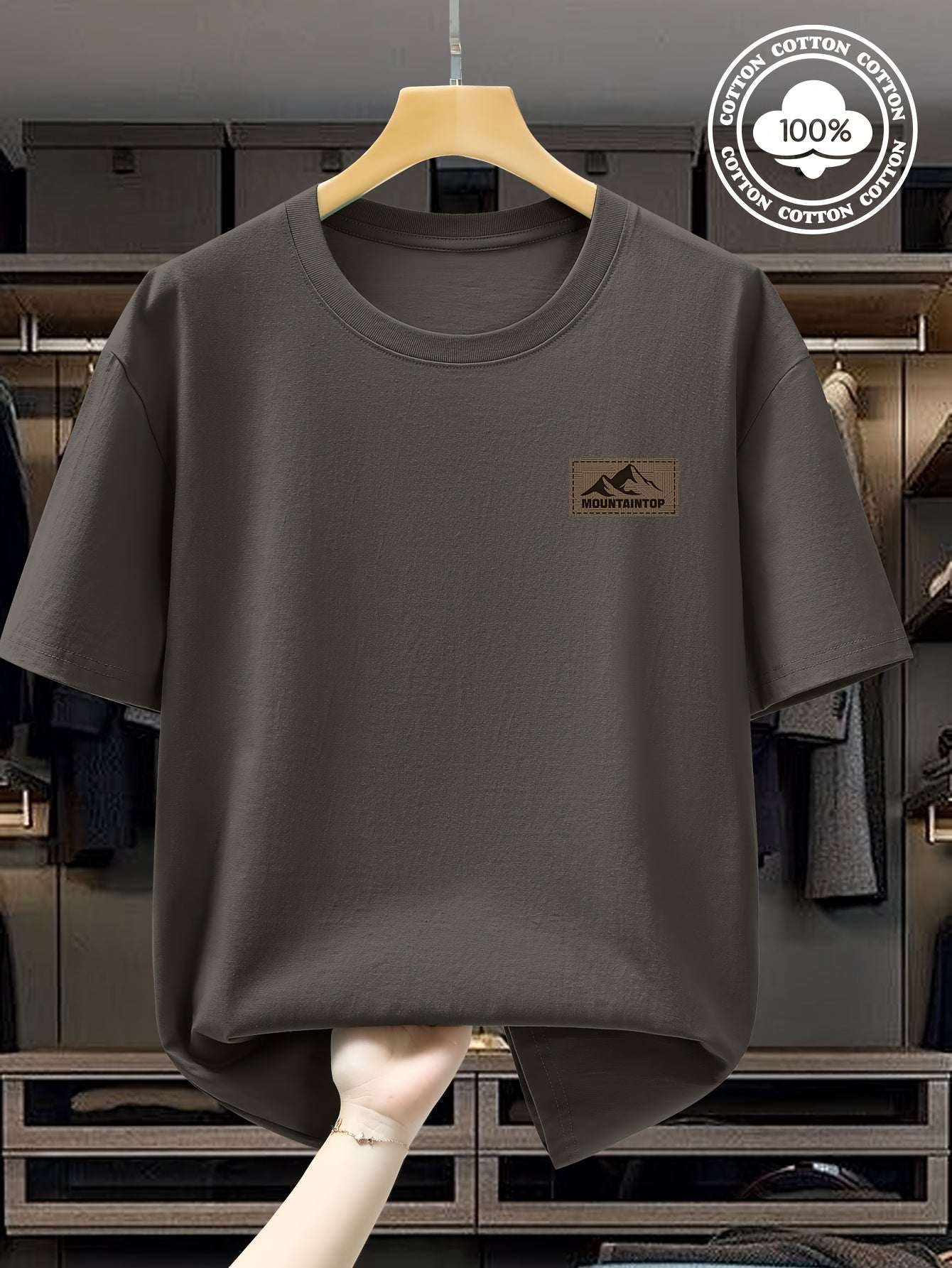 Summer Men's 220g Pure Cotton Short Sleeve T-Shirt