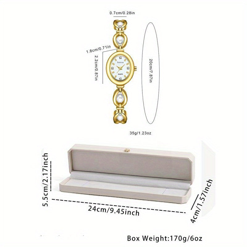 Montre femme vintage, bracelet en alliage doré, mouvement quartz, cadran ovale, détails élégants, cadeau idéal pour la fête des mères, la Saint-Valentin ou occasions spéciales
