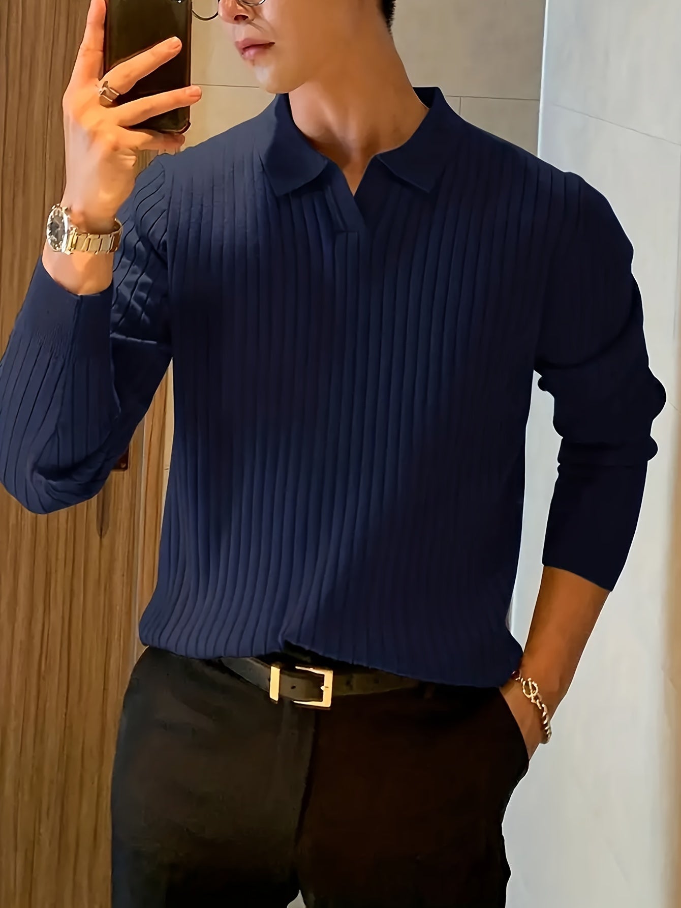 New Cross-border Men's Collar Sweater