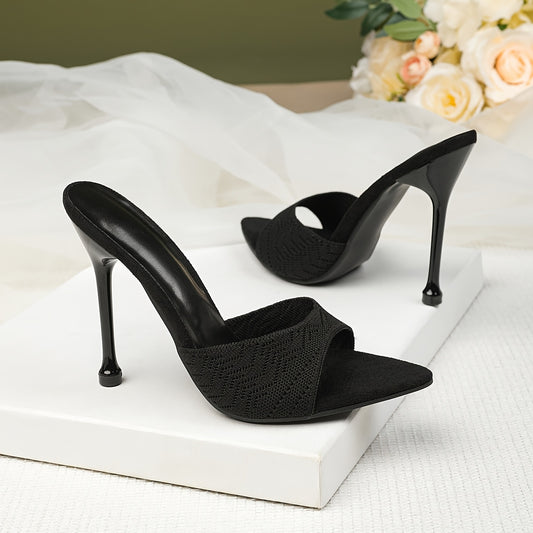 Mules Élégantes à Talons Aiguilles pour Femme – Bout Ouvert, Talons Ultra-Hauts, Tige en Microfibre, Semelle Antidérapante en Caoutchouc, Parfaites pour Mariages, Soirées, Bureau et Événements Extérieurs – Sandales de Soirée