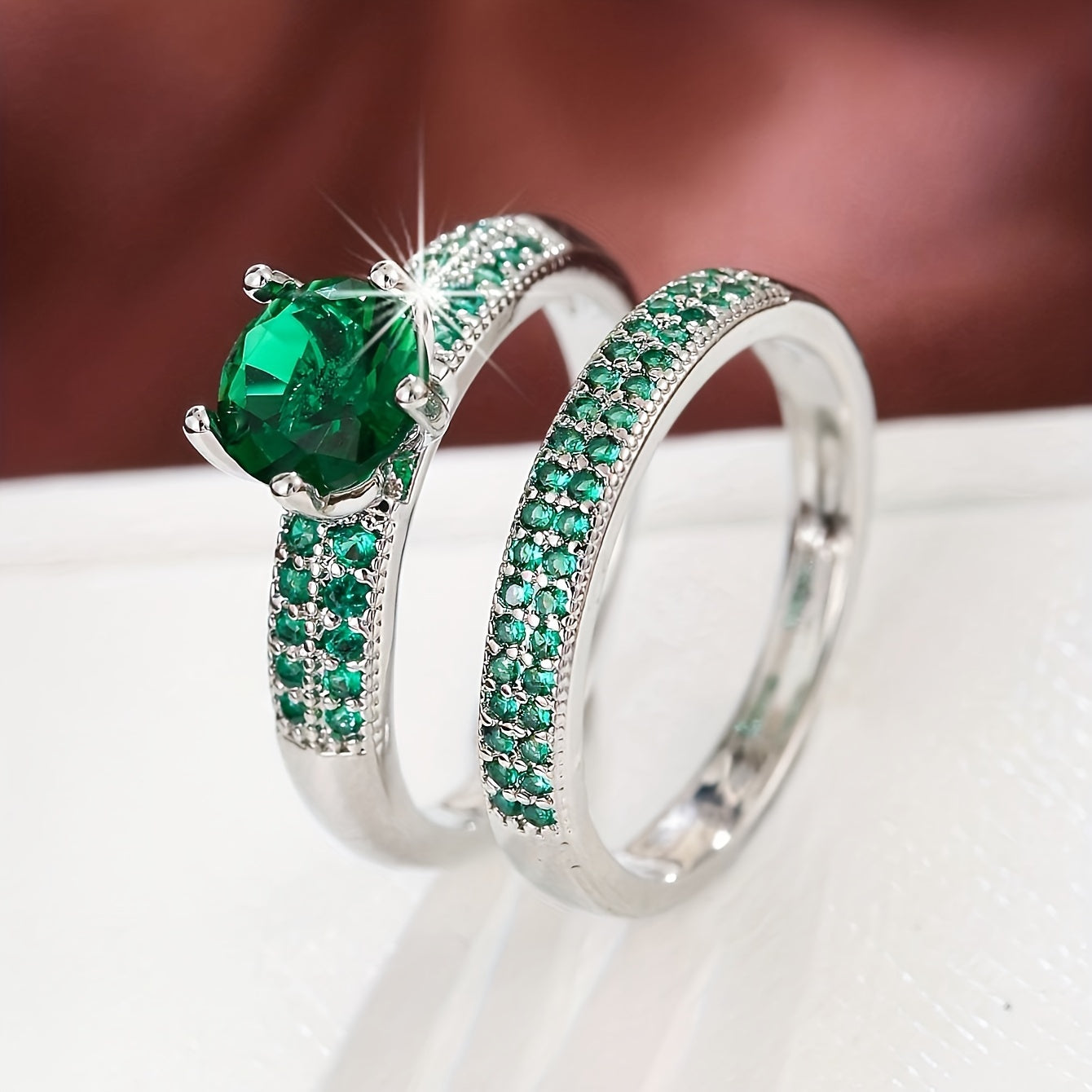 New Fashionable European And American Style Ring with Synthetic Zirconium Combination