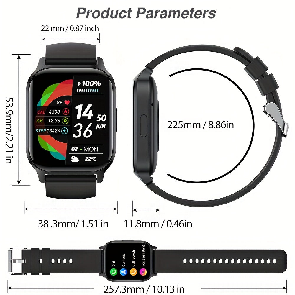 Smart Watch (Make/Answer Call), 4.7cm BT Calling Smartwatch for Women Men, Fitness Tracker Watch for iPhone And Andriod Phones with Lock Screen/ Stopwatch/ Alarm Clock/100+ Sport Modes/ Weather display/DIY Wallpaper, Good Gif