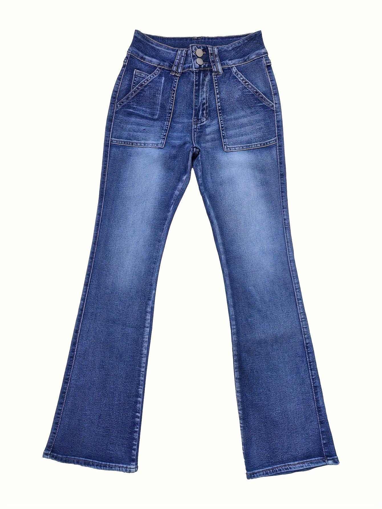 Jean skinny femme - Pantalon stretch taille basse avec fermeture à boutons, tissu opaque