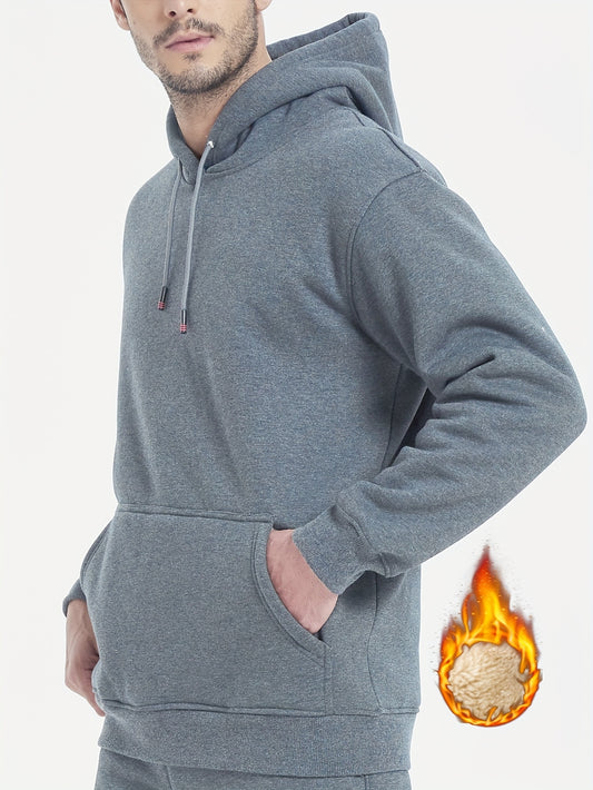 Sweatshirt Homme Grande Taille – Capuche, Épais et Chaud, Manches Longues