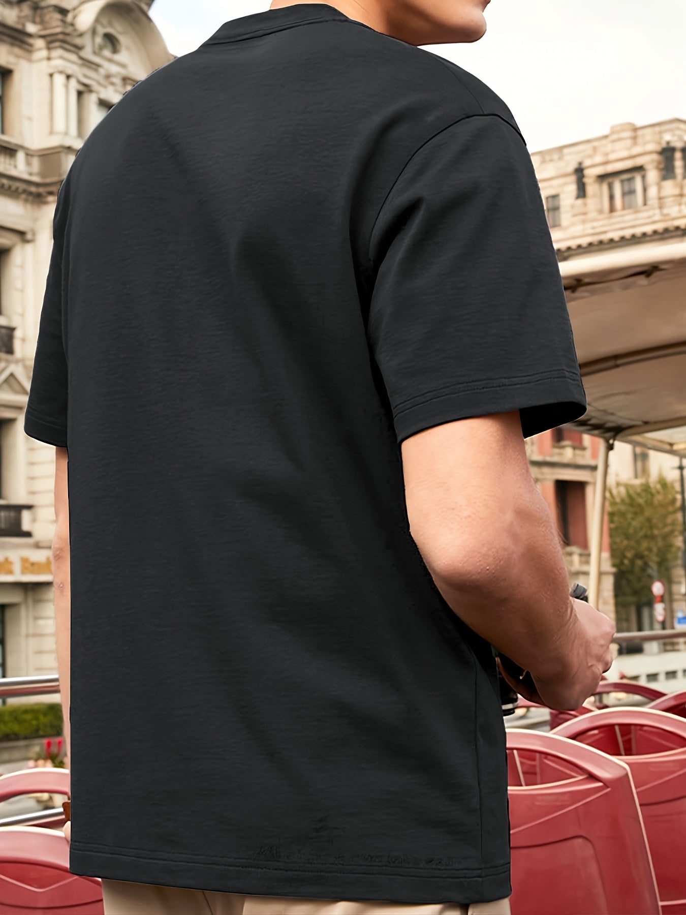 Men's Heavyweight 100% Cotton T-Shirt with Boston Terrier Print - Twist-Detailed Round Neck Short Sleeve Casual Tee Suitable for All-Season Wear - Machine Washable Comfortable Everyday Top for Men (Men's Fashion)