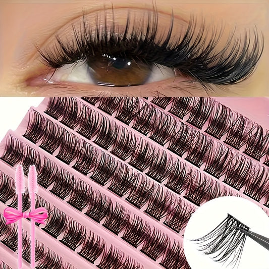 Kit de cils en bouquet D Curl 8-16 mm effet naturel épais réutilisables pour usage quotidien fêtes voyages et fête des mères