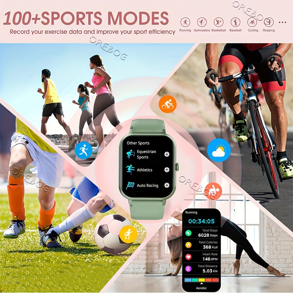 1.83” Full Touch Screen Smart Watch Compatible for iPhone & Android - 5.2 Smartwatch with Voice Control, Calling/Answer, AI Assistant, 100+ Sport Modes, Step Counter, ic, Compatible for Women & Men (Ideal Gift)