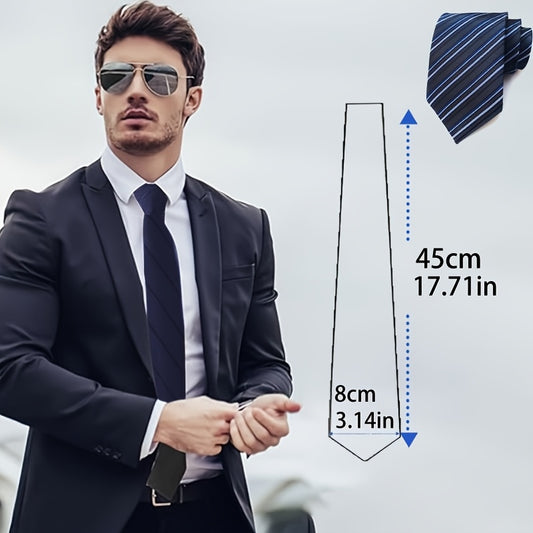 Lot de 3 Cravates Homme – Jacquard Classique Prêtes à Nouer, Ajustables