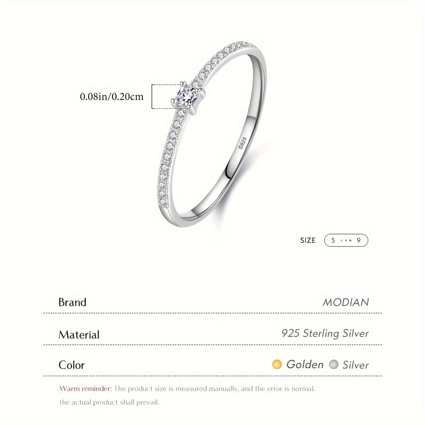 A Ring for Women, Featuring a Classic And Elegant Fashion Style. Made of 925 Pure Silver, This Minimalist And Unique Index Finger Ring Is Perfect for Holiday Celebrations And Gift-Giving. Material: S925 Silver, Net Weight: 0.