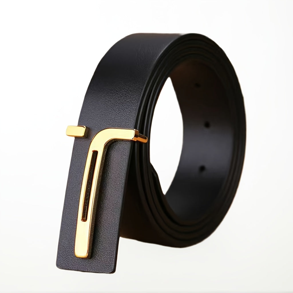 Ceinture femme nouvelle génération– Faux cuir avec boucle à main, design minimaliste et contrasté, ceinture fine avec boucle carrée, polyvalente pour tenue décontractée