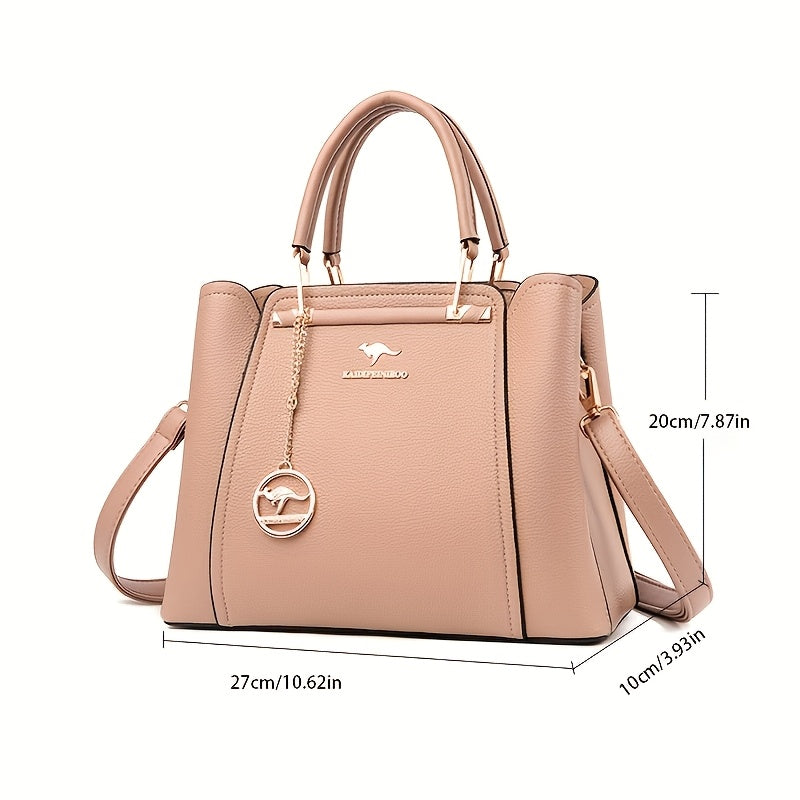 Sac fourre-tout noir élégant pour femme – Bandoulière amovible, fermeture zippée, détail métallique, polyvalent et stylé