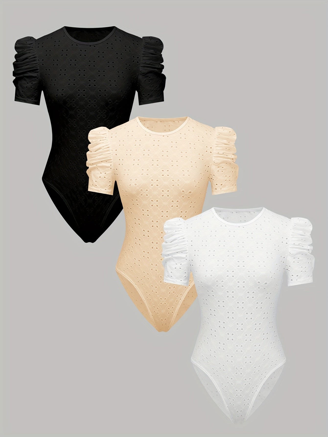 Lot de 3 camisoles femme en dentelle ajourée jacquard