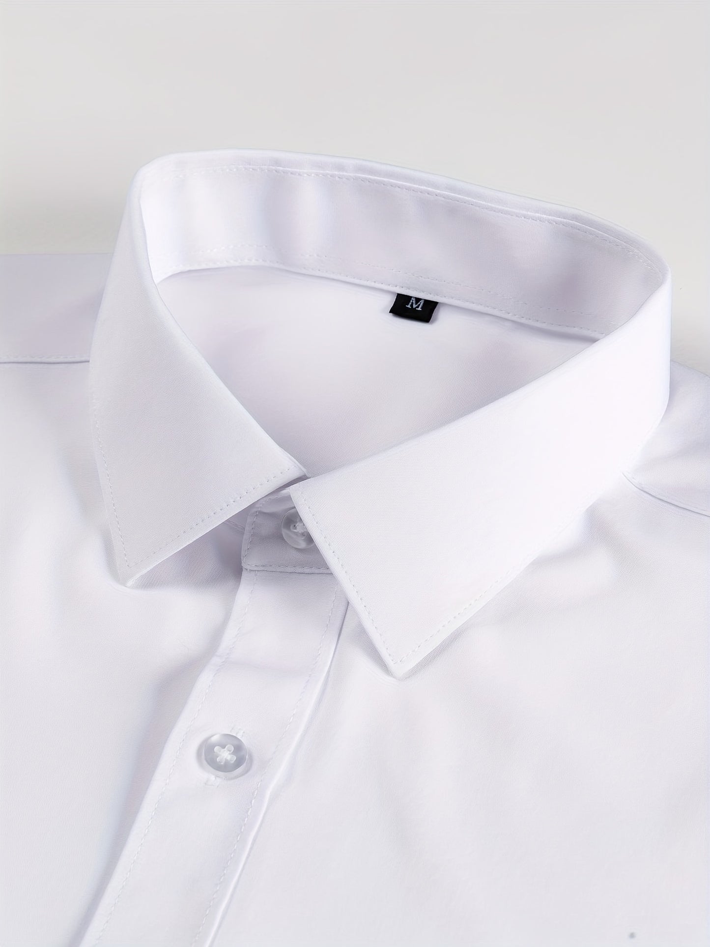 Two-Piece Set of Men'S Solid Color Elastic Shirts Ice Sliky Fiber Fabric Cool Shirts Breathable And Comfortable Business Casual Two-In-One Collar European And American Tops Men'S Clothing Multi-Color Optional Convenient Washi