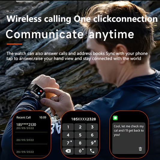 New Smart Watch for Men and Women - Wireless Calling/Texting/Multiple Sports Modes/Remote Camera Control/Fitness Tracker, Compatible with iPhone and Android, USB Charging, Smart Connectivity, Modern Style, Clear Screen Displa