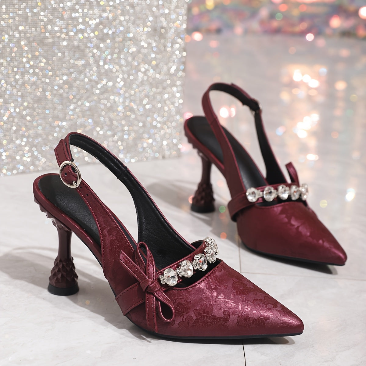 Sandales Femme Élégantes à Talons Fins – Décoration à Nœud Multicouche, Style Doux et Raffiné