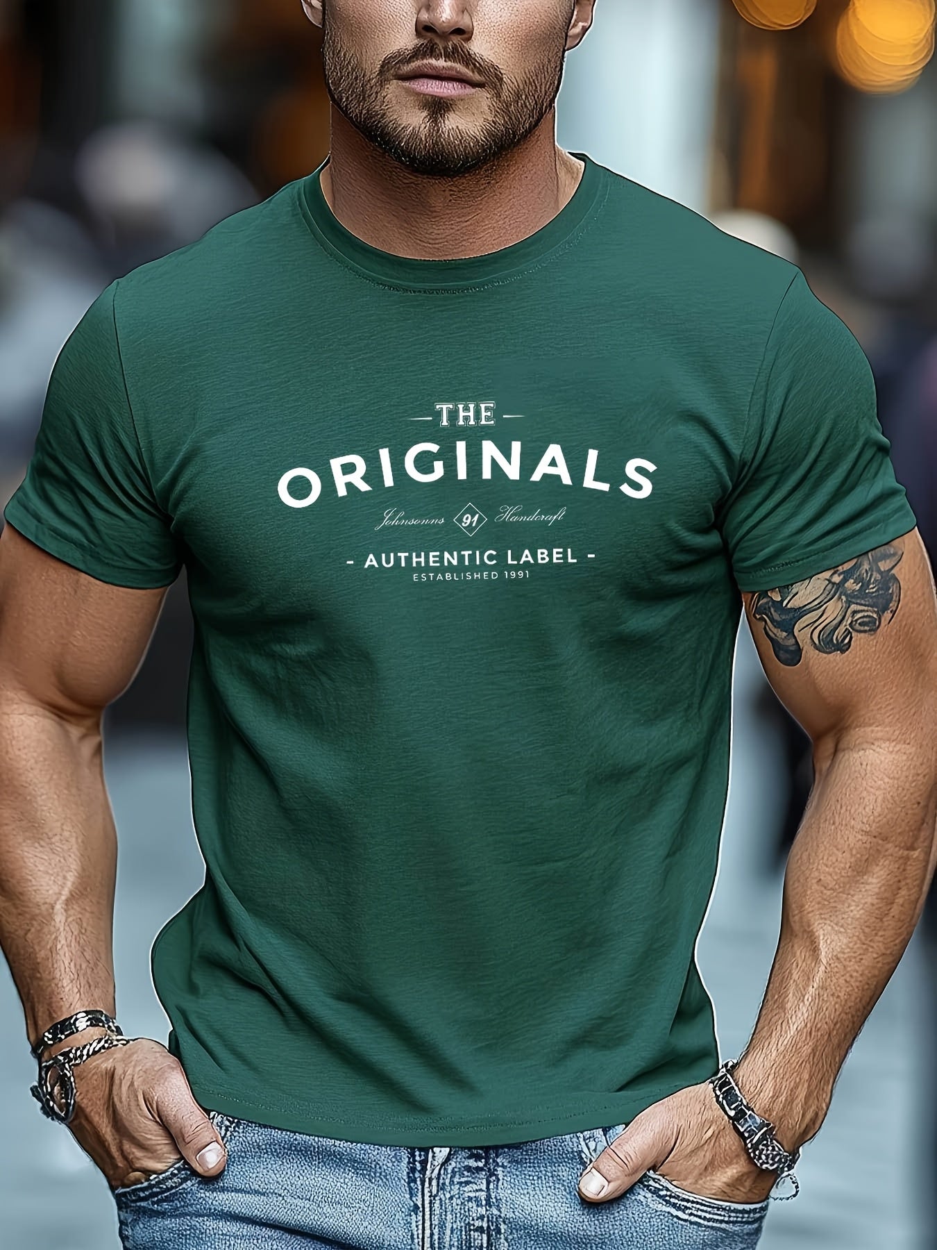 Men's Original Text Graphic T-Shirt - Dark Gray with White Lettering - Breathable Summer Tee - Authentic Label Design - Casual Everyday Shirt for Men