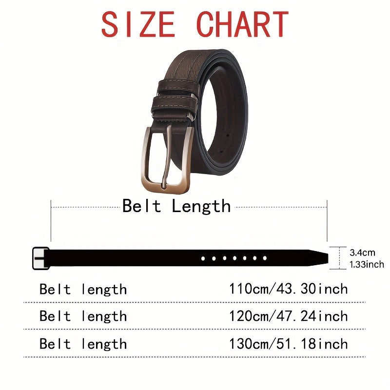 Lot de 2 Ceintures Homme Luxe Légère – Boucle Carrée Classique, Longueur Ajustable, Parfaites pour Jeans et Pantalons Habillés, Ceintures Élégantes Noir et Marron Foncé