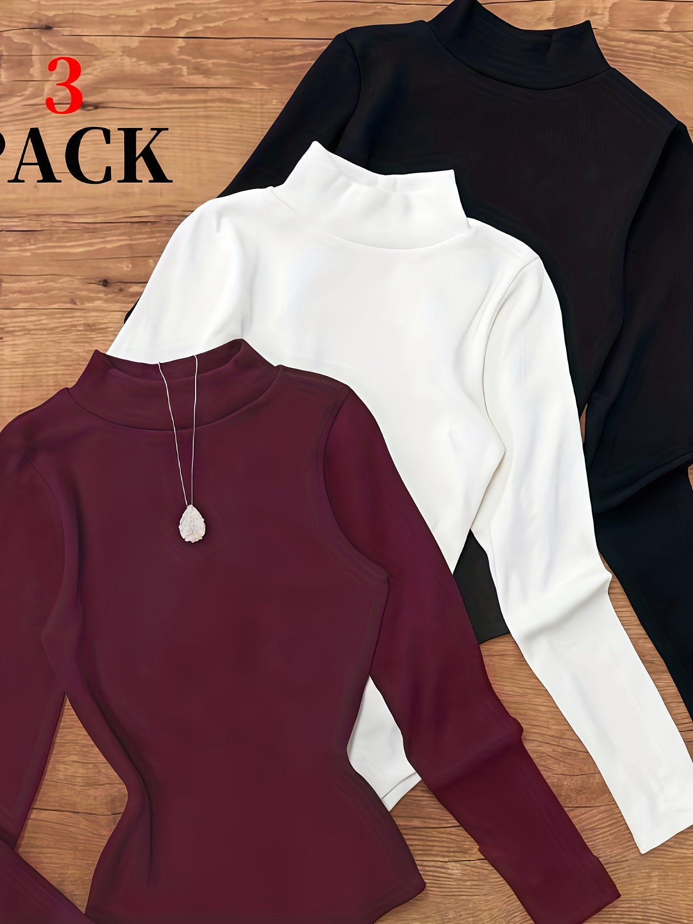 Ensemble 3 pièces de Body Femme à Col Montant Élégant - Sous-vêtement Semi-Transparent et Extérieur, Tenue Gainante Chaude pour l’Hiver, Lavable en Machine, Idéal pour l’Automne/Hiver