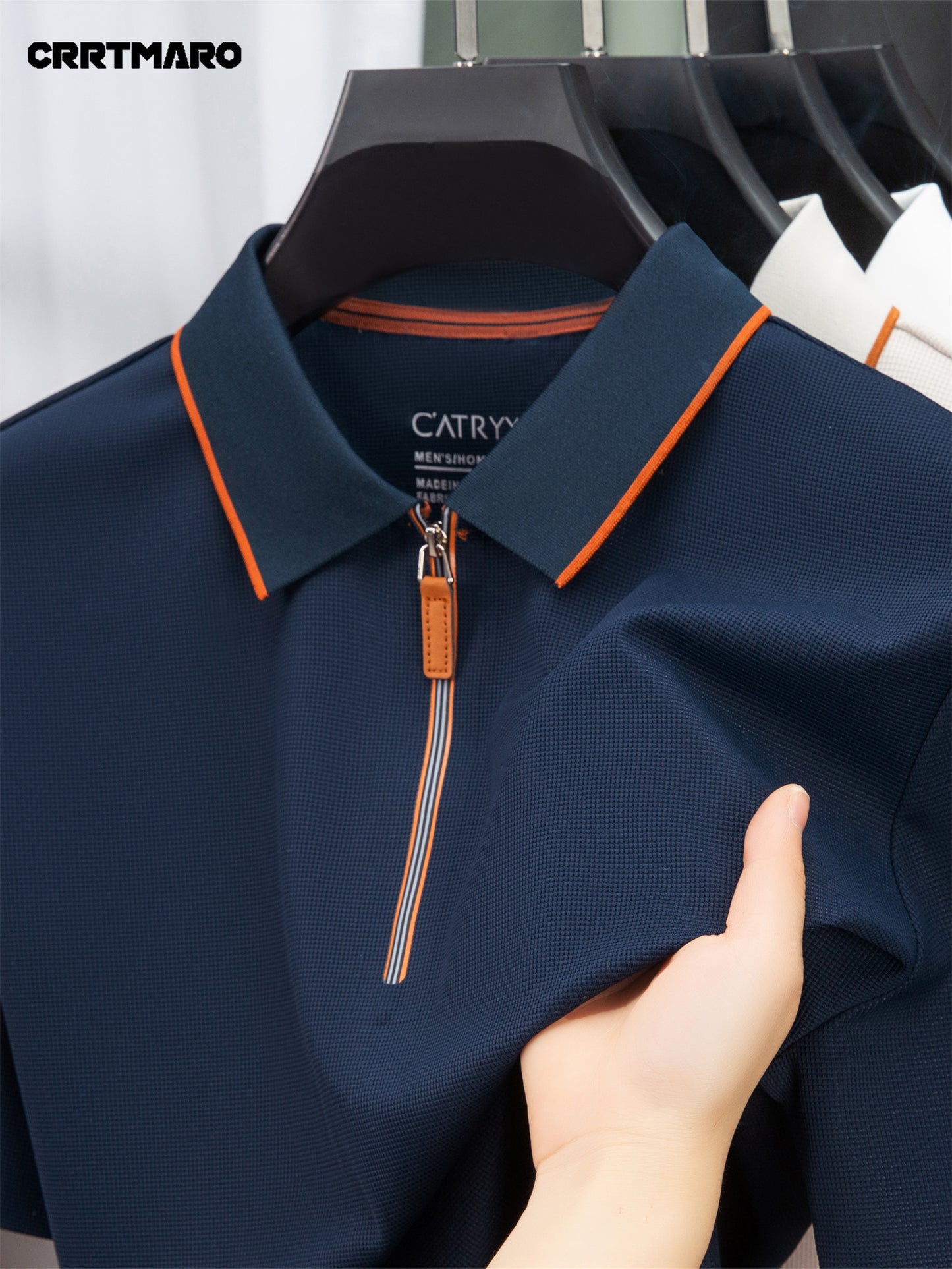 Men'S Casual Polo Shirt | Summer New Half-Zip Lapel Collar Short Sleeve T-Shirt, Slight Stretch Fabric, Solid Color