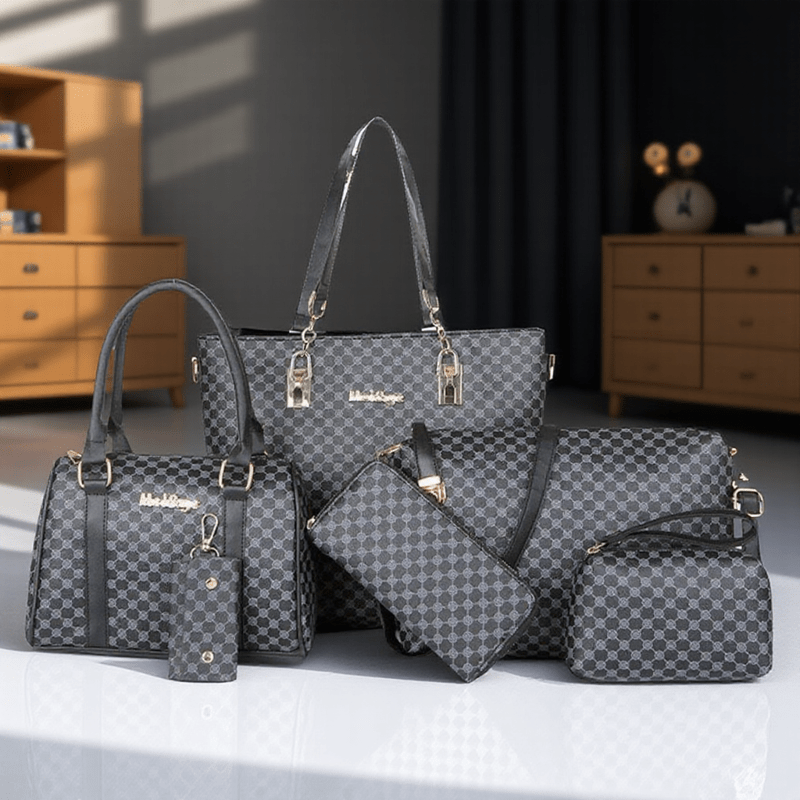 Set de 6 Sacs Cabas Grande Capacité – Motif Floral à la Mode, Léger et Durable, Indispensable pour Déplacements Quotidiens, Voyages et Rangement