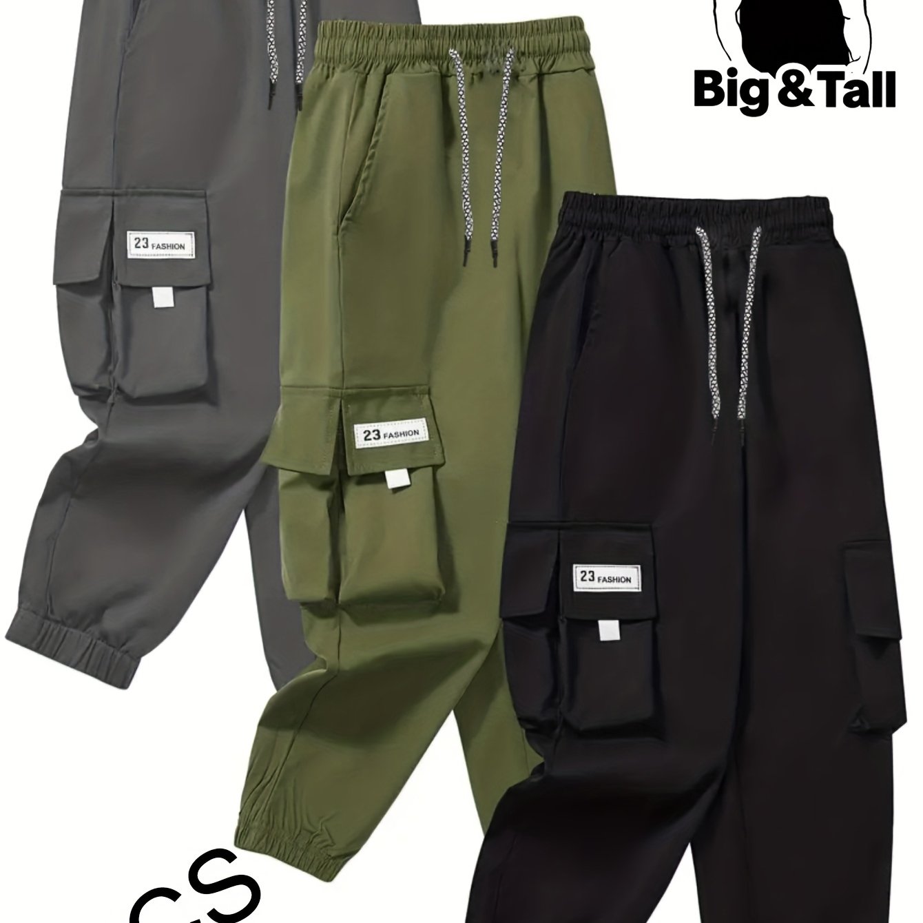 3pcs Pantalons de Travail Homme Grande Taille