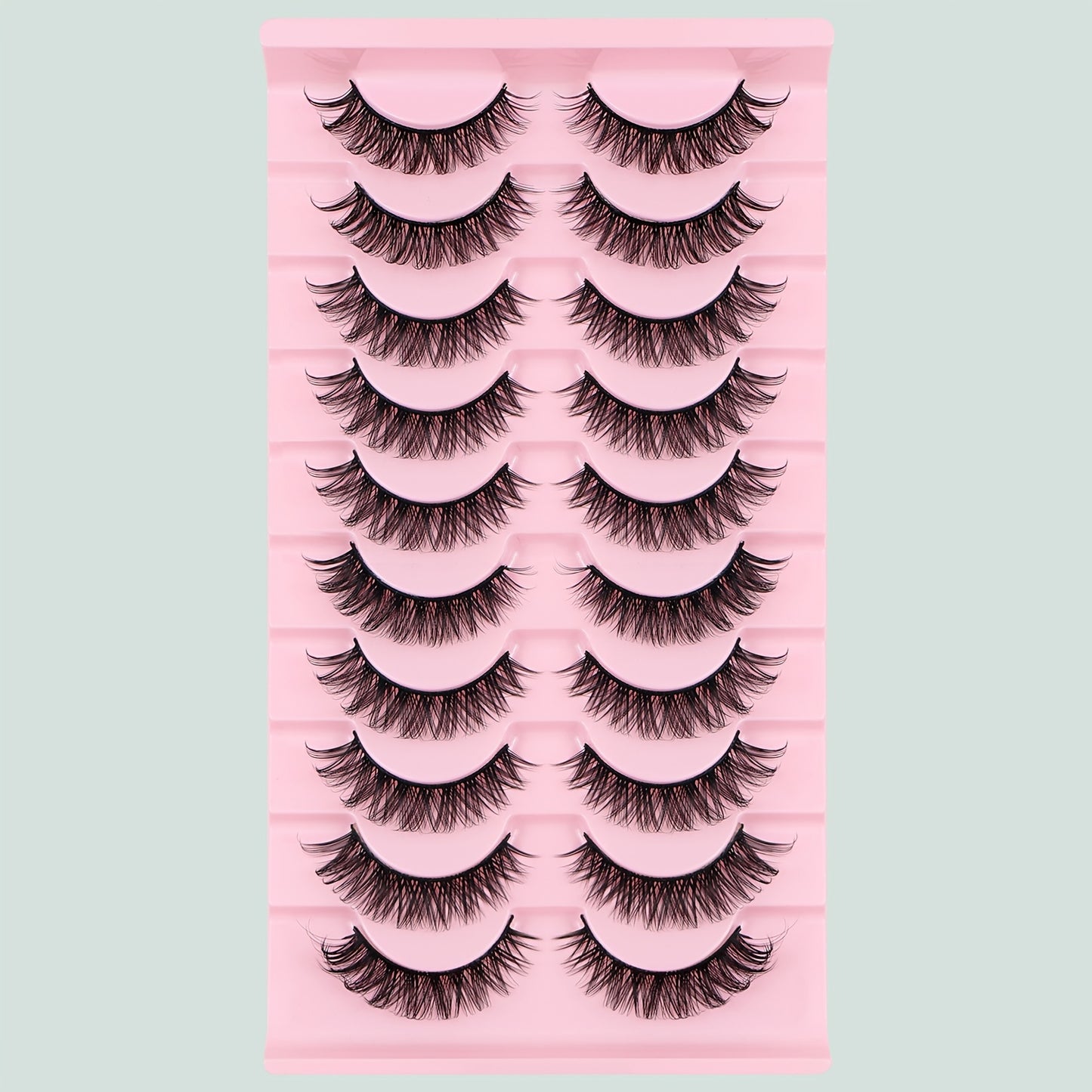10 paires de faux cils doux, longs, recourbants, épais, adaptés aux peaux mates, non irritants, réutilisables, convenant aux extensions de cils, aux faux cils individuels, aux bouquets de faux cils, aux faux cils courts, etc.