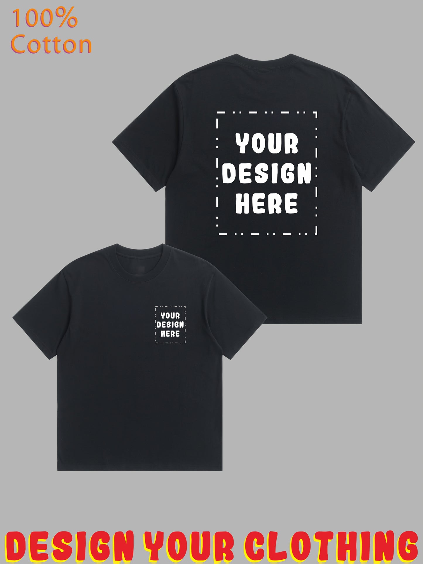 Custom-Made Men'S Short-Sleeve T-Shirt with Customizable Logos on The Chest, Back, And Sleeves. Breathable And Comfortable, Suitable As a Gift for Others, Work Uniforms, Team Apparel, Or Souvenirs.