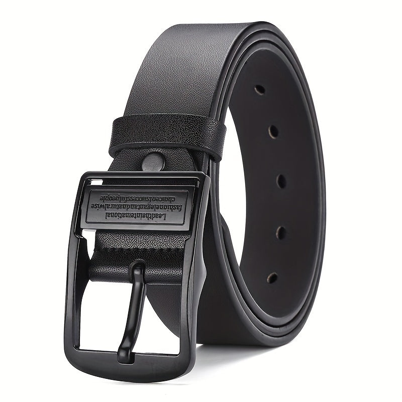 Ceinture Homme Essentielle – Cuir Synthétique Noir Élégant avec Boucle en Alliage, Polyvalente et Stylée pour Tenue Décontractée et Jeans, Accessoire Luxe