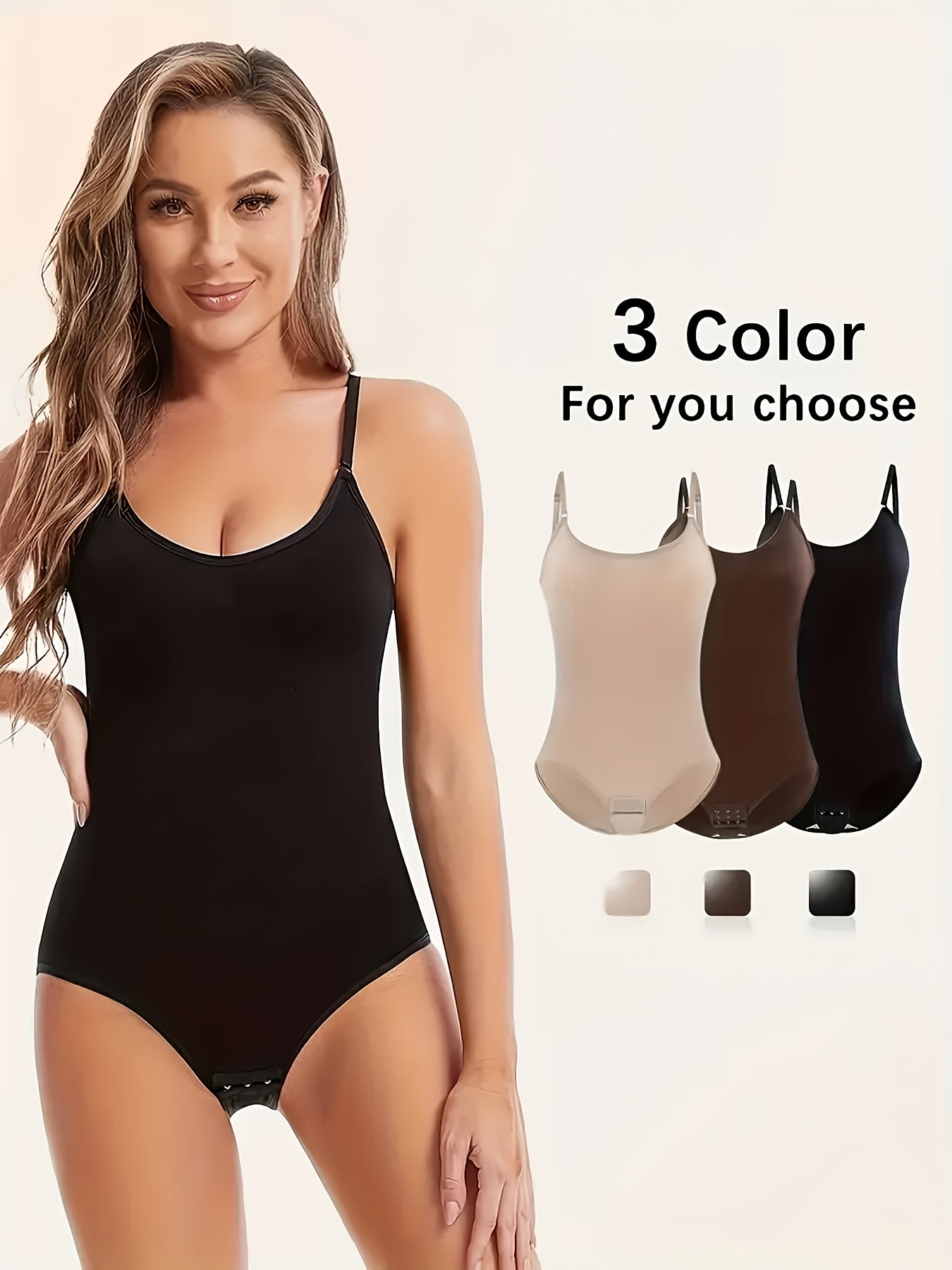 Ensemble 3 pièces de shapewear pour femmes – contrôle du ventre, design sans couture avec effet lifting des fesses, fermetures à boutons-pression, sous-vêtements sculptants élégants, ajustement confortable, slips taille haute