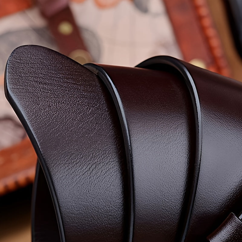 Ceinture Homme Essentielle – Cuir Synthétique Noir Élégant avec Boucle en Alliage, Polyvalente et Stylée pour Tenue Décontractée et Jeans, Accessoire Luxe