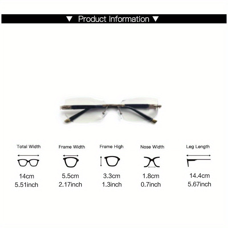 1pc Blue Clear Lens Frameless Glasses for Women & Men - Reduce Eye Fatigue & Glare from Computer, TV, Phone & Gaming, Decorative Glasses, Y2K, Cheapes, Stylish Eyewear, Y2K Design, Suitable for Gaming Rooms And Offices. Eyegl