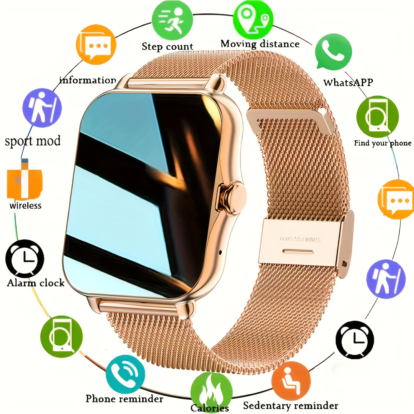 New Full-Touch HD Smartwatch for Men And Women, Featuring Wireless Dialing, Call Answering, Sports Tracking, Photography, And Music Control. This Stylish Smartwatch Is Compatible, Making It A Great Gift For Both Men And Women