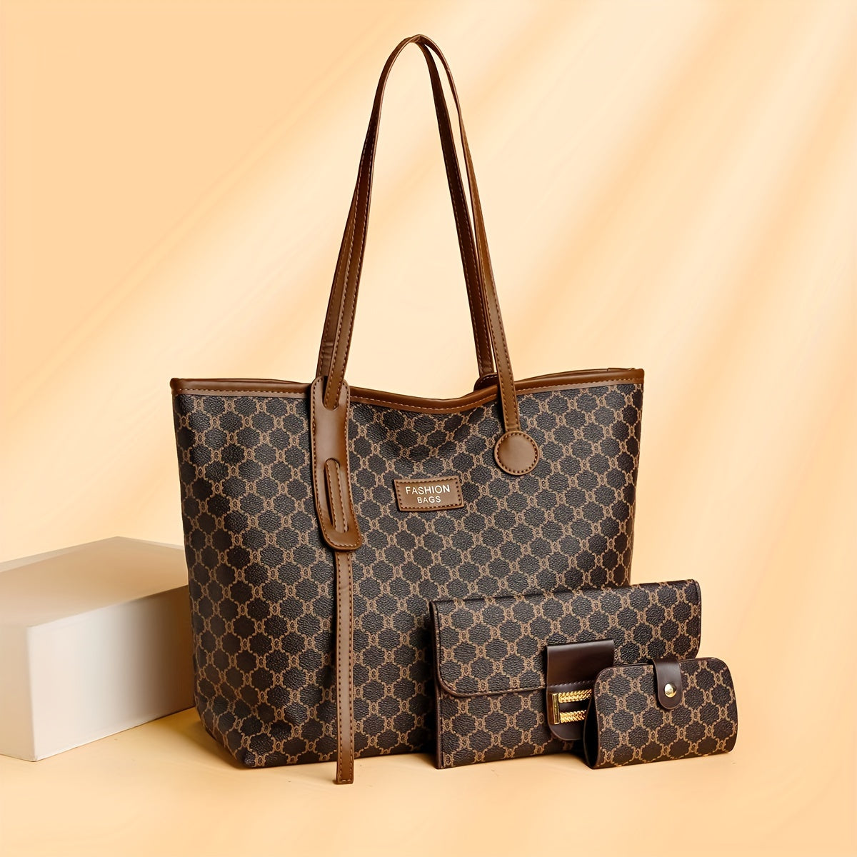 Sac femme tendance grand format ensemble tote + 2 sacs