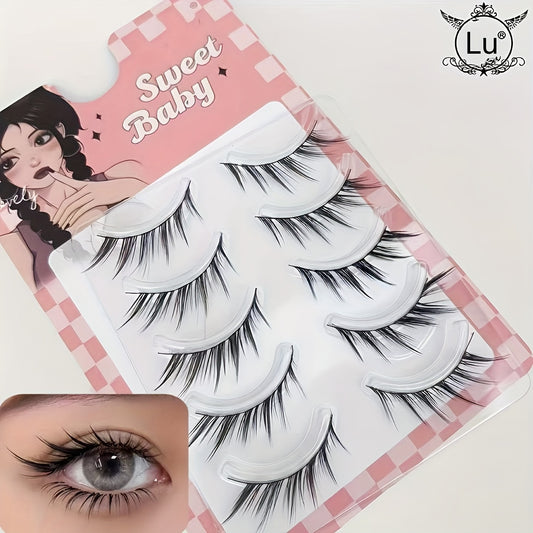 Cils LU Légers & Style Fox Eye – Faux Cils Naturels en Une Seule Pièce, Parfaits pour Quotidien et Soirées, Extension de Queue, Débutant-Friendly, Idéal Halloween & Cosplay, Style Fluffy et Recourbé