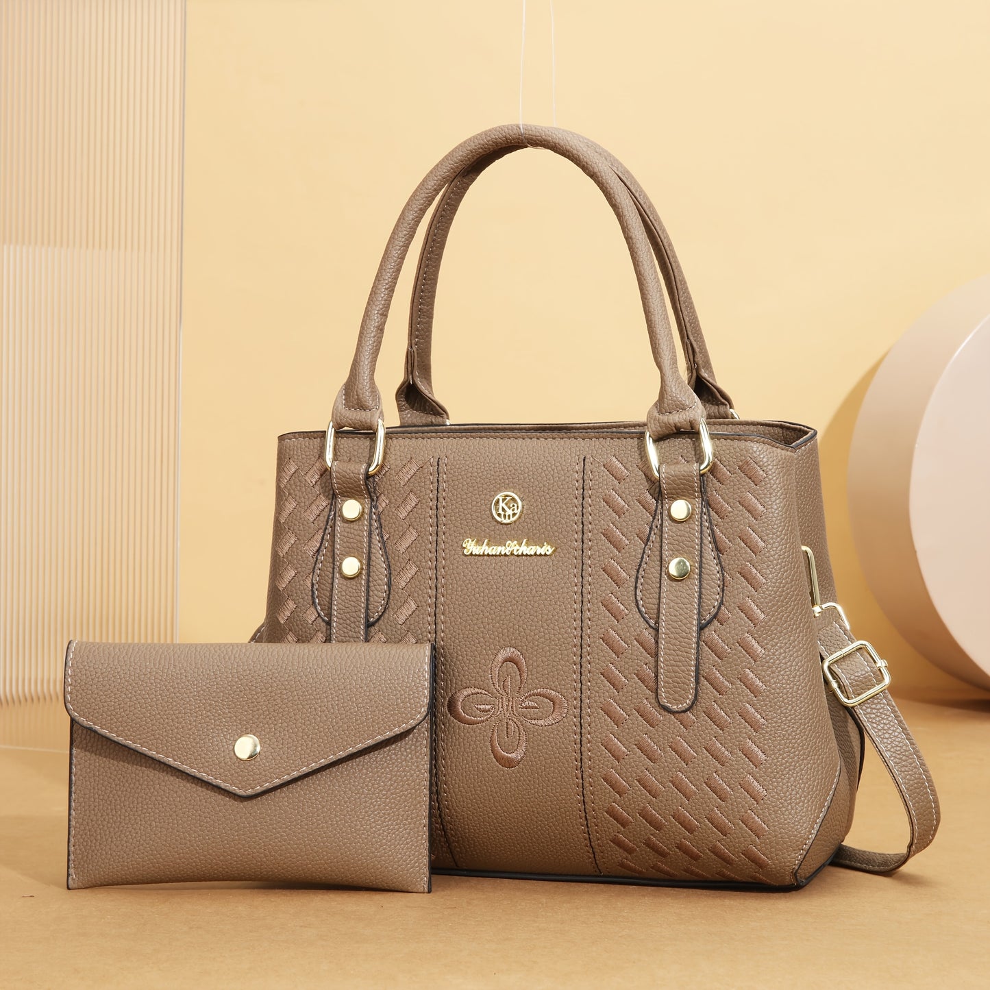 Set Multi-Pièces Femme – Sac Cabas Grande Capacité à Motif Lettres, Tendance et Élégant, Idéal pour Maman, Cadeau Décontracté pour Thanksgiving ou pour Petite Amie