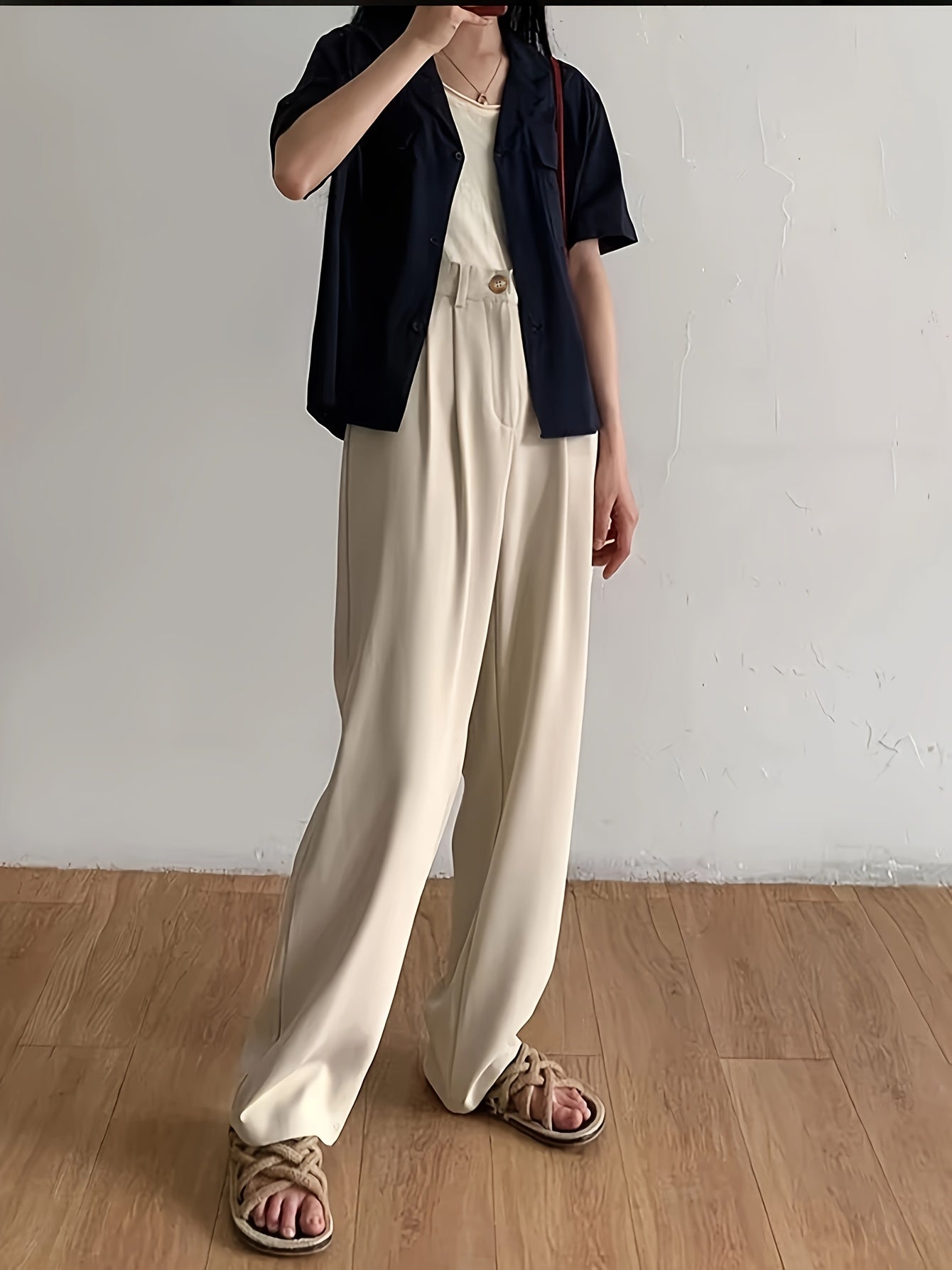 Lot de 3 Pantalons Femme Élégants Droits – Style Bureau avec Boutons