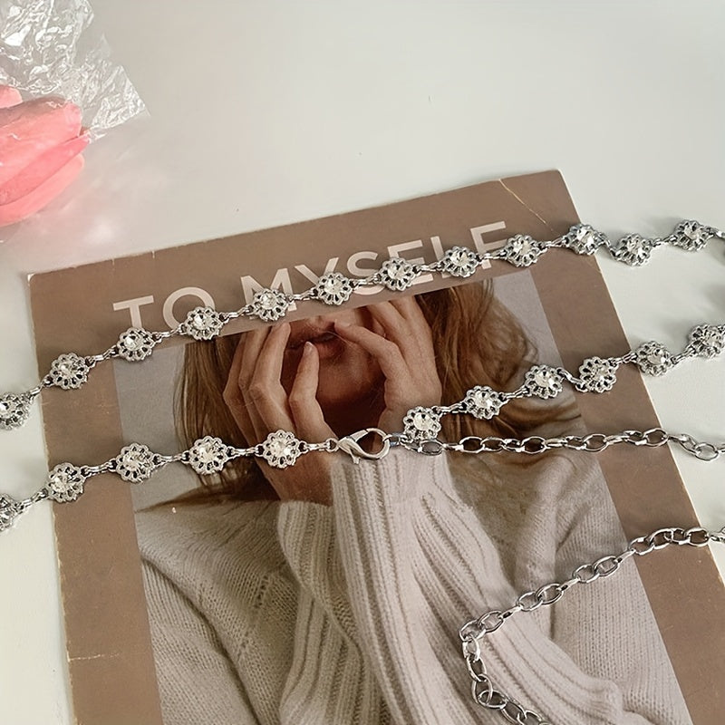 Ceinture taille fleurie en métal pour femmes – Accessoire polyvalent et tendance, adaptée pour robes, chemises, costumes, décorations de ceinture et bandes de taille