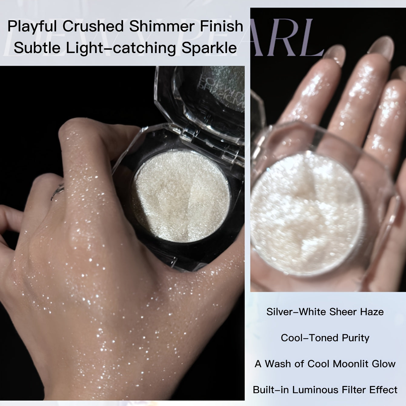 Poudre Illuminatrice pour Éclaircir le Visage et les Yeux – Poudre Pailletée Effet Nacré, Fard à Paupières Brillant, Idéal pour un Rendez-vous de Saint-Valentin ou Cadeau de Saint-Valentin – 2,5 g
