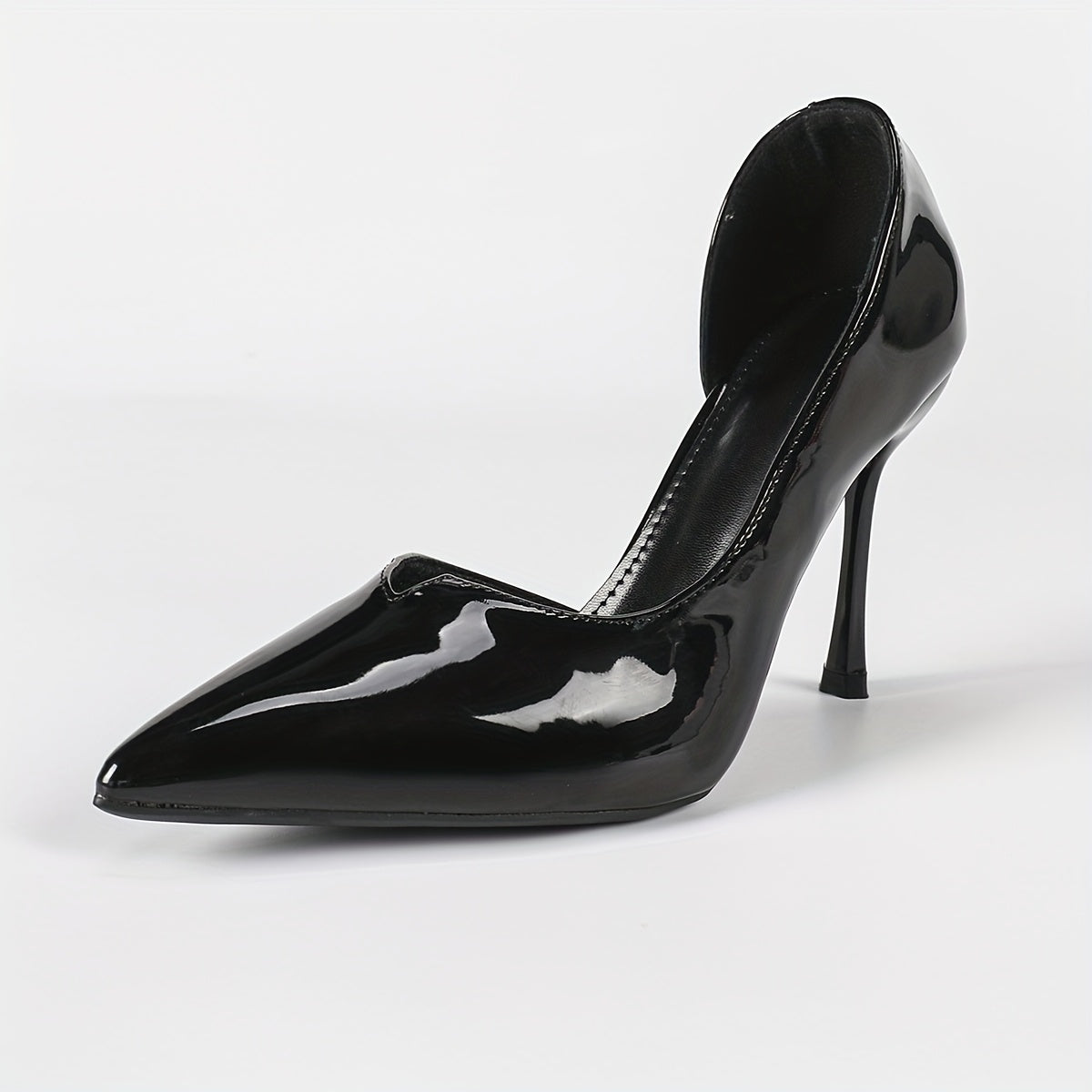 Chaussures Plates et Escarpins Femme – Bout Pointu, Style Européen et Américain, Synthétique, Nouvelles Tendances 2025, Talons Aiguilles Sexy et Polyvalents, Noires, Parfaites pour Banquets et Halloween