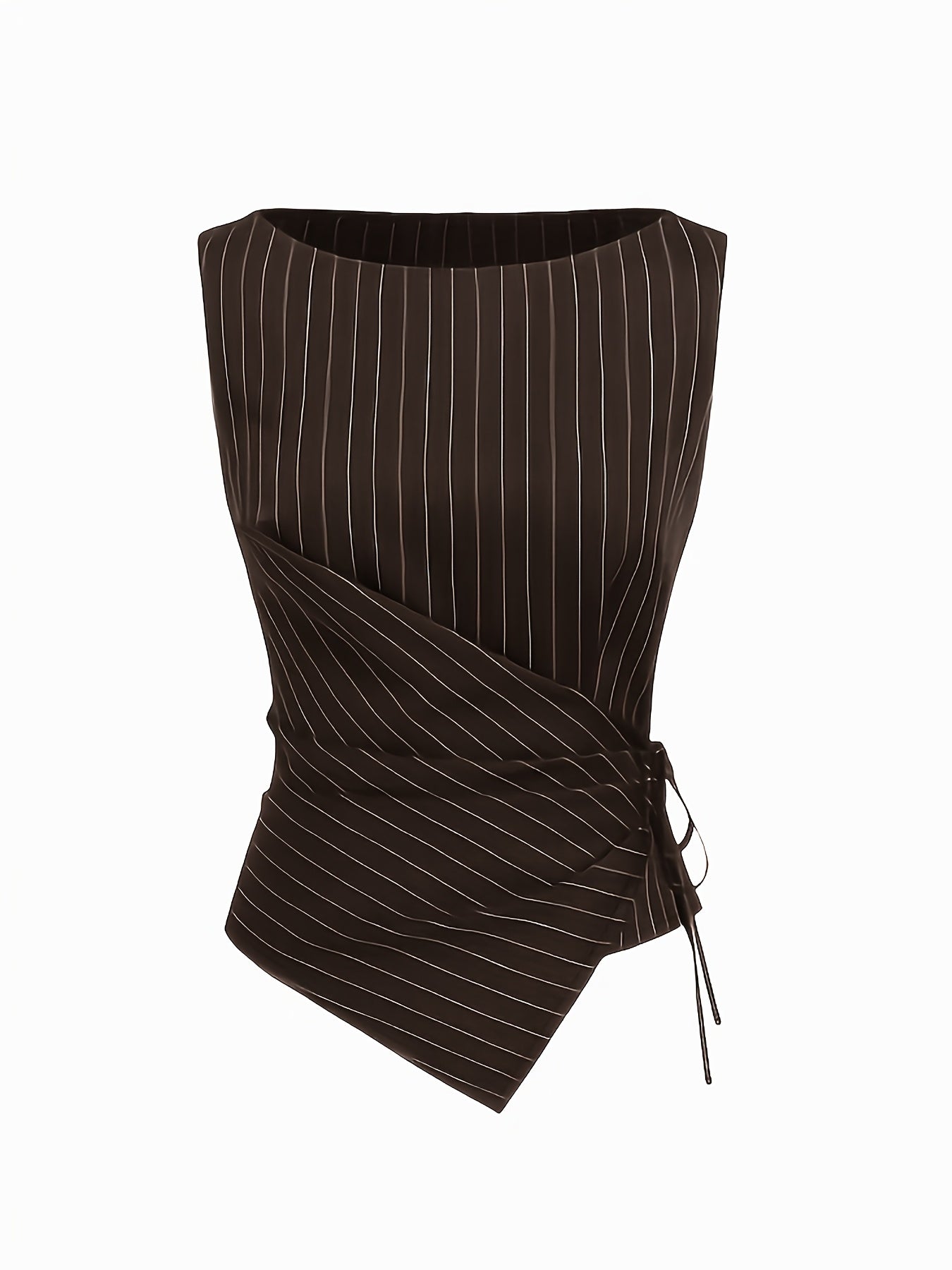 Ensemble deux pièces rayé pour femme, style décontracté chic