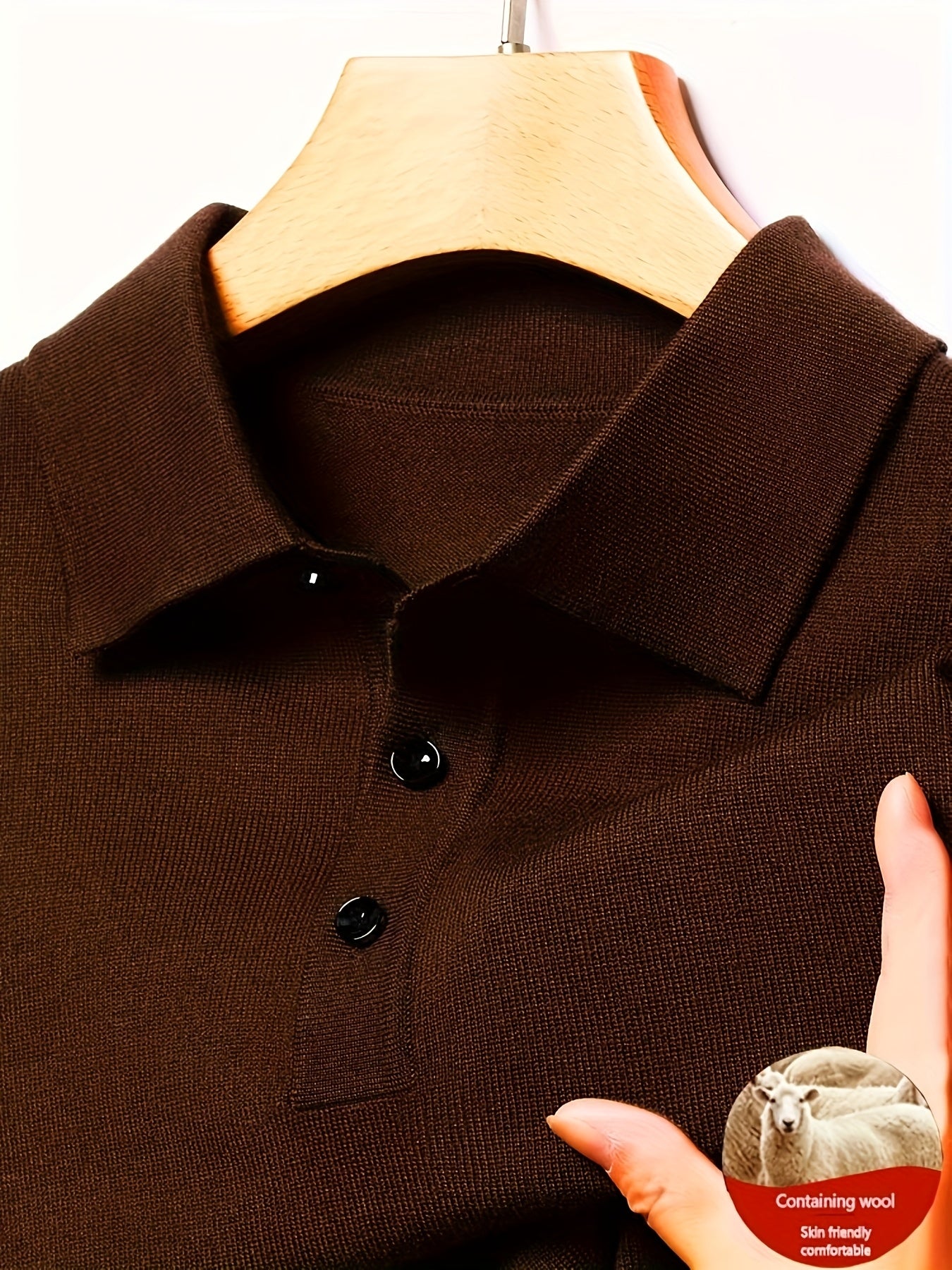 Emile Autumn and Winter 420g Knit Sweater Men's Pullover Long Sleeve Wool Shirt