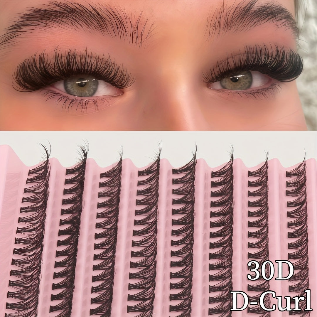 200 bouquets de cils 30D/80D longueurs mixtes 10-16 mm mix & match D Curl cils naturels volumineux 3D effet scintillant style yeux russes légers et confortables kit DIY facile