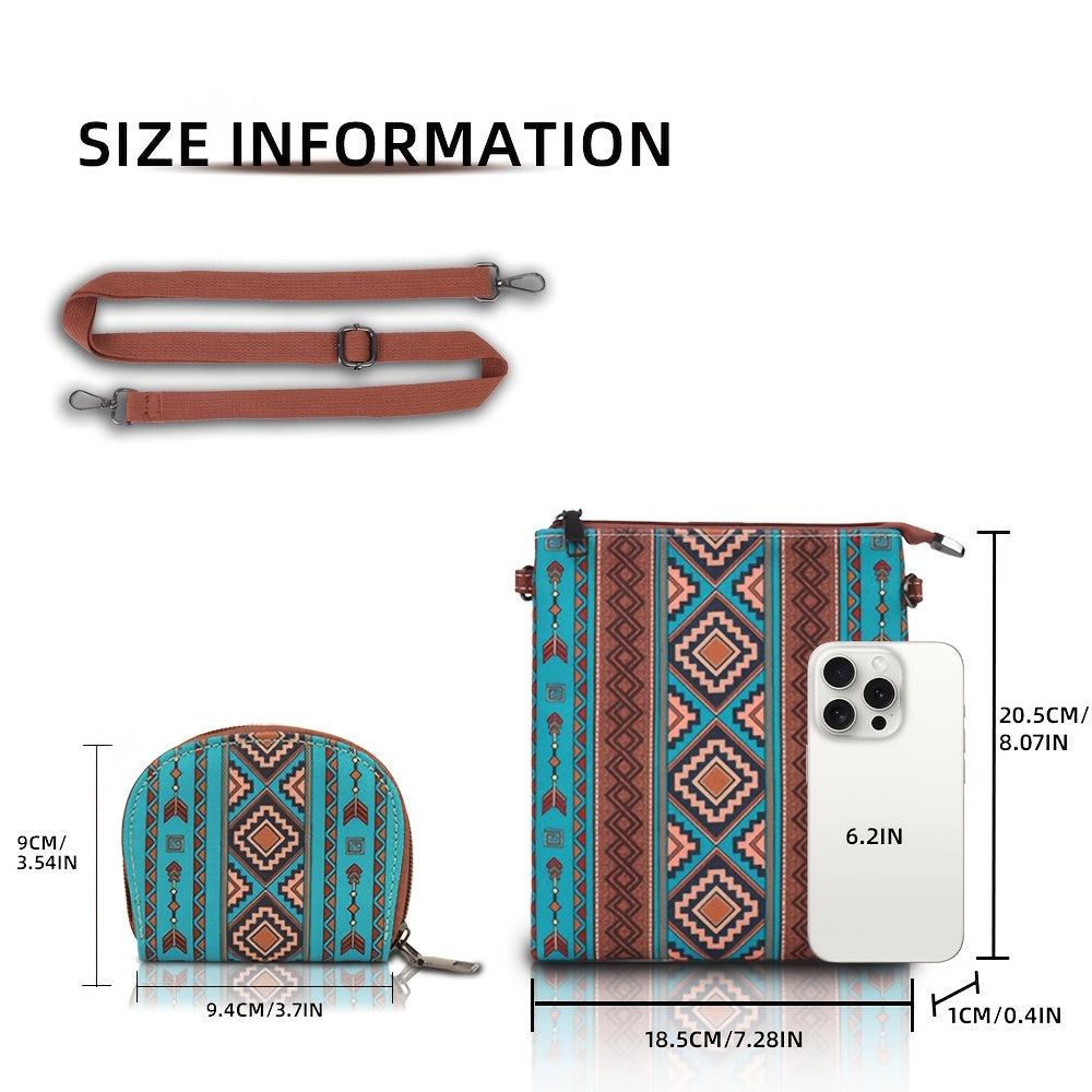 Set de 4 Sacs Cabas Boho Chic – Bandoulière Ajustable, Grande Capacité, Style Ethnique Vintage, Polyester Imprimé Aléatoire, Idéal Vacances et Cadeaux