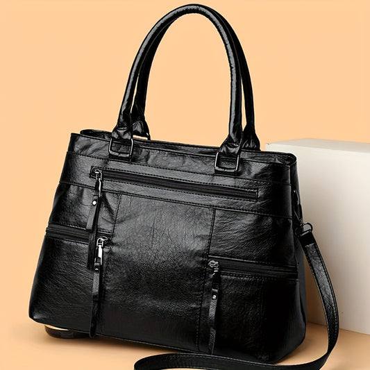 Sac Cabas Femme Vintage Grande Capacité Avec Bandoulière Amovible et Multiples Compartiments