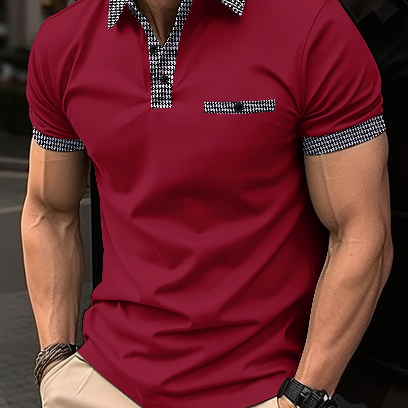 Men'S Slim Fit Short Sleeve Polo Shirt - Casual Summer Style with Button-Up Collar, Lightweight Fabric, and Chest Pocket, Solid Color, Perfect for Casual Attire, Summer Casual Wear | Buttonup Collar Shirt | Sleek Fit Shirt