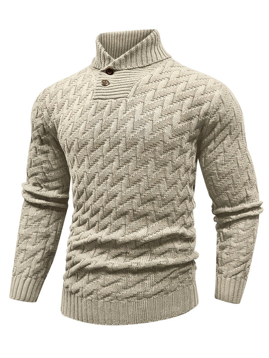 Men'S Stylish Pullover Sweater with a Collar for Commuting in Solid Colors.